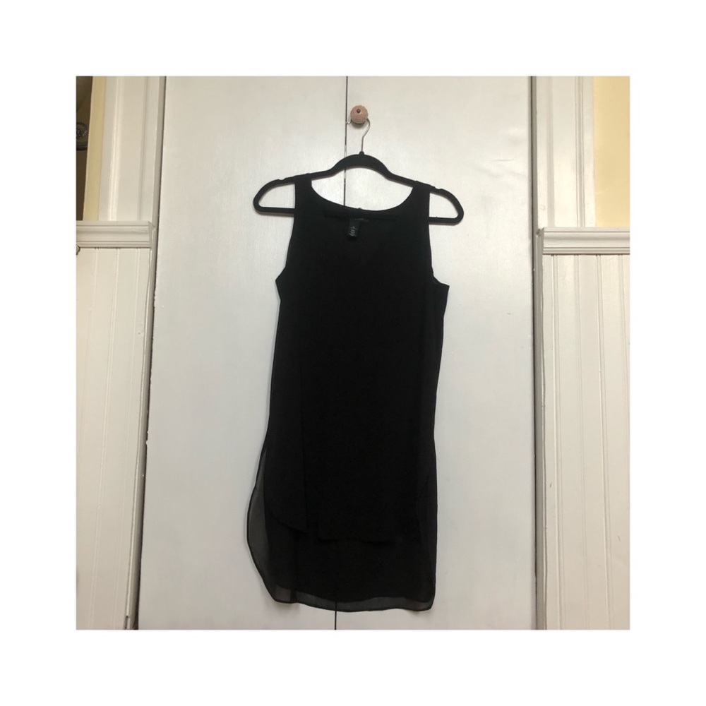 White House Black Market Sheer Black Tunic